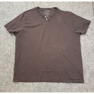 Lucky Brand Henley T Shirt Mens XL Washed Black Short Sleeve Pullover Cotton